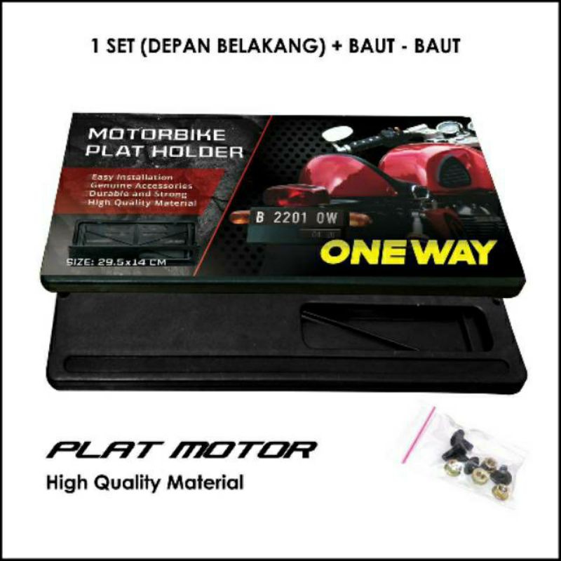 Tempat Plat Nomor Motor / Cover Plat Nomor Motor Universal 1set