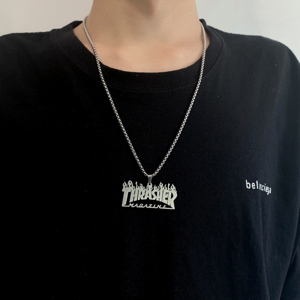 Kalung Rantai Panjang Dengan Liontin Gaya Hip hop Untuk Pria Dan Wanita