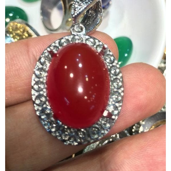 Liontin Titanium Batu Akik Darah HQ