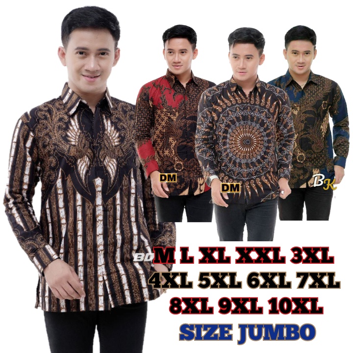 BAJU BATIK PRIA JUMBO BIG SIZE JUMBO M,L,XL,XXL,3XL,4XL,5XL,6XL,7XL,8XL,9XL,10XL,MURAH&BERKUALITAS B