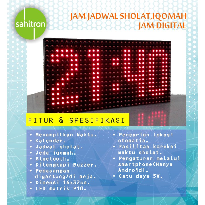 JAM DIGITAL LED JAM DIGITAL MEJA JAM DIGITAL DINDING JAM DIGITAL JADWAL SHOLAT IQOMAH BLUETOOTH