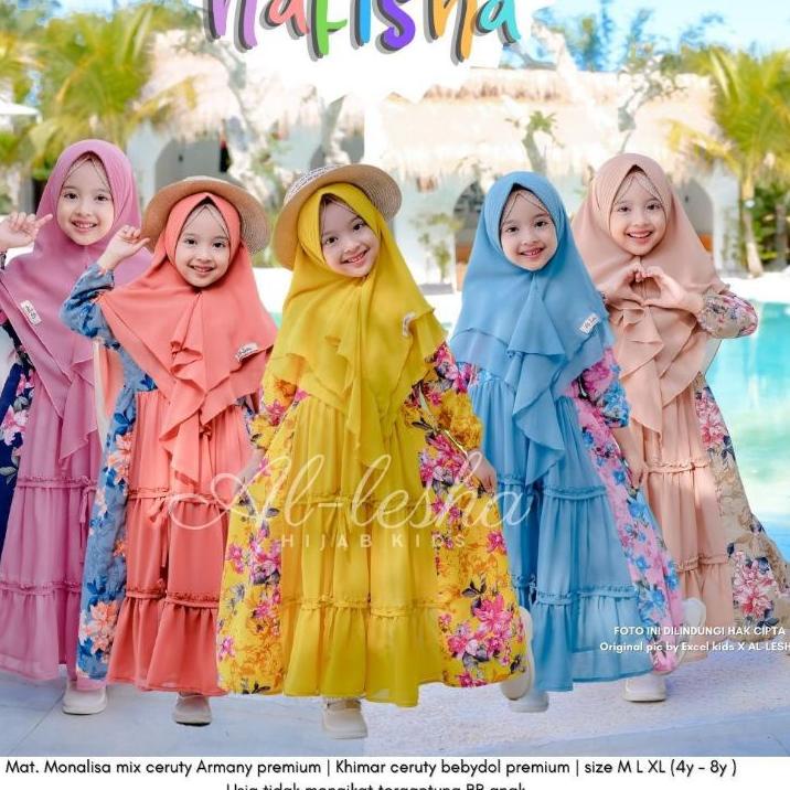 [PRODUK DWWJT] Gamis Kids Motif Series Original Excel Muslim Anak Bahan Monalisa Mix Ceruty Premium 