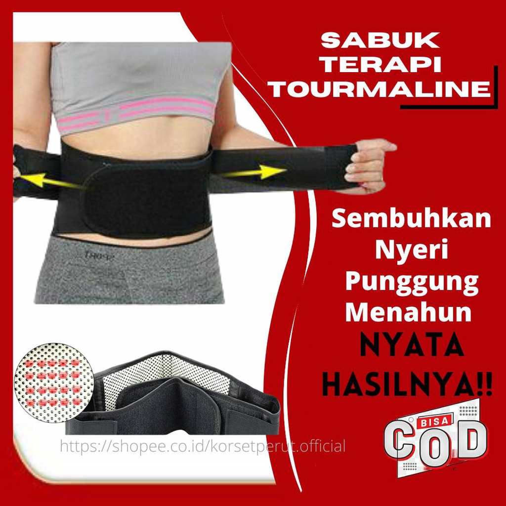 Alat Terapi Sabuk Magnet SabukTerapi Kesehatan Tourmaline Belt Pemanas Pinggang Dan Punggung GI62