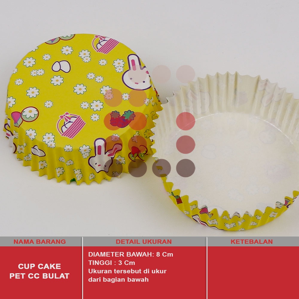 cup cake cases pet cc bulat kincir / round / kue / bolu isi 50 pcs