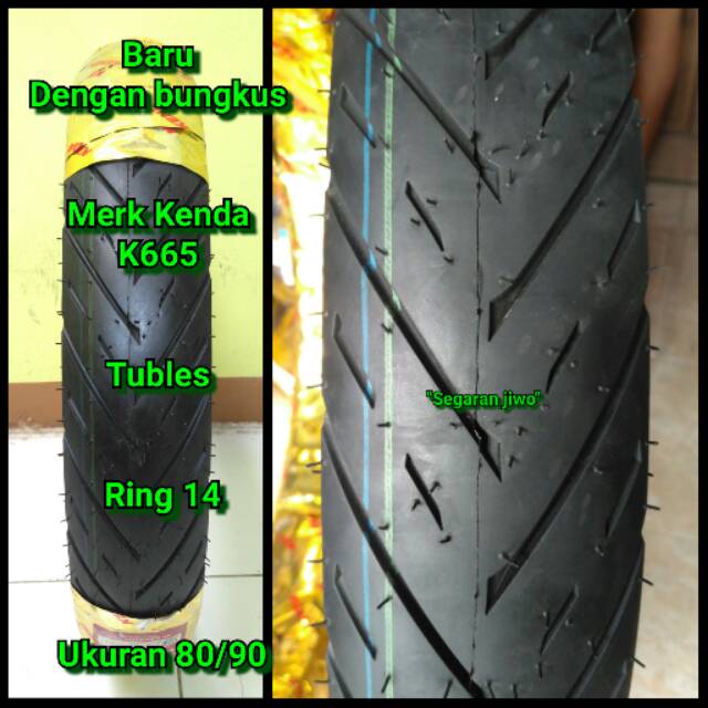  Ban  motor  matic  tubles ring 14 Merk Kenda ukuran 80 90 