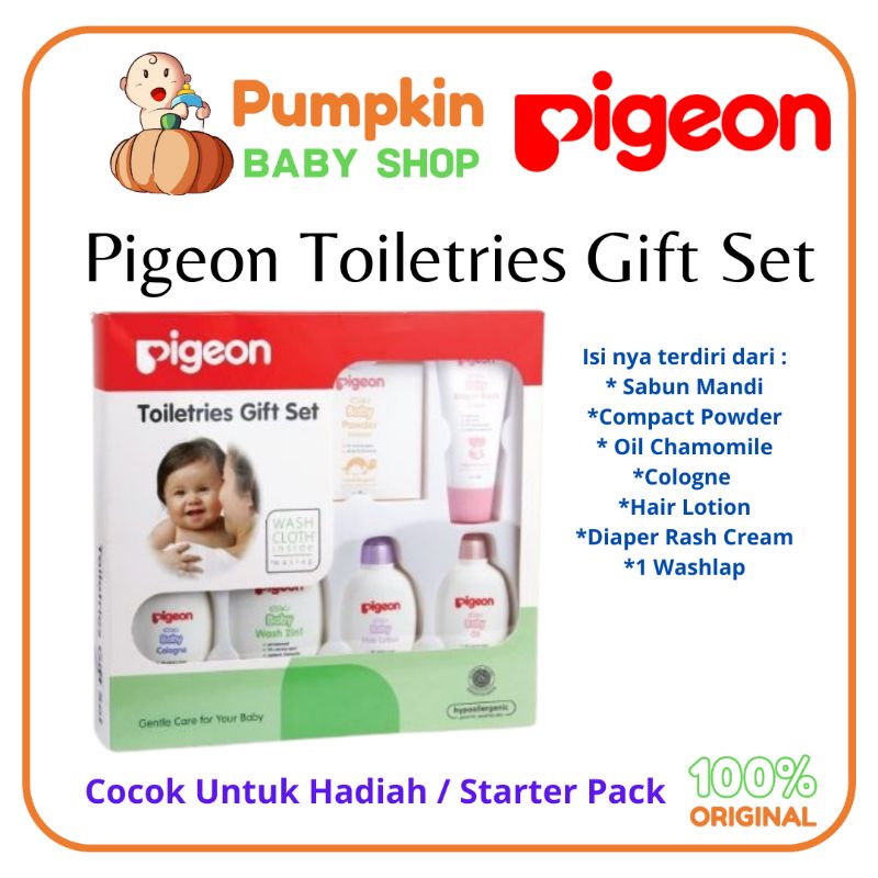 PIGEON Toiletries Gift Set / Starter Kit Perlengkapan Mandi Bayi