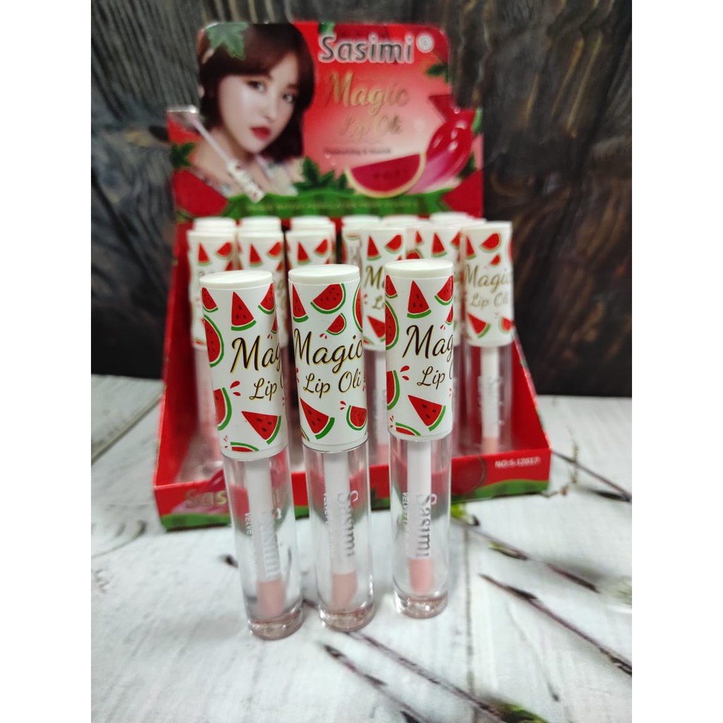 ( 6 pcs ) SASIMI MAGIC LIP OIL Moisturizing &amp; Nouuurish S-12017'watermelon