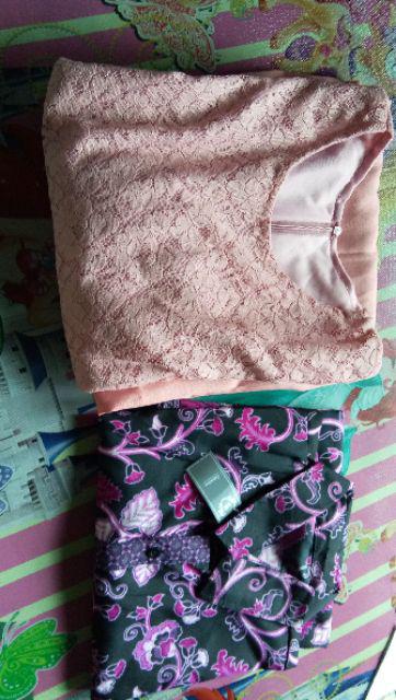 Set Cp Sarwendah Faridah Couple Devita Gamis Brukat Batik 8 Warna