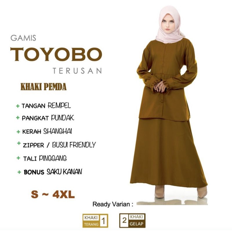 Seragam Kerja PNS Guru Terusan Bahan Toyobo