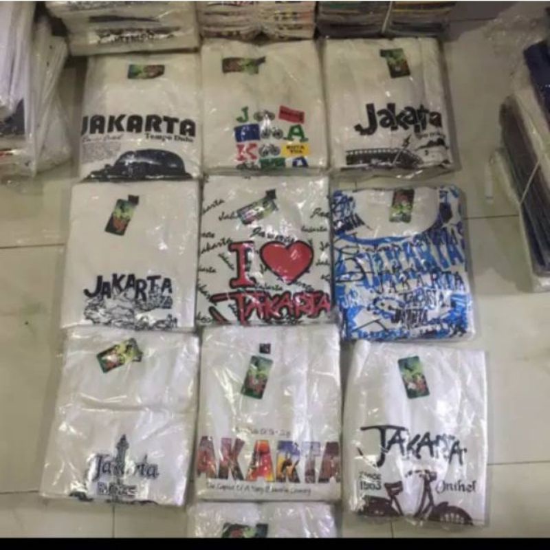 PAKET 3PCS KAOS OLEH-OLEH JAKARTA / KAOS JAKARTA OBLONG PRIA WANITA DEWASA