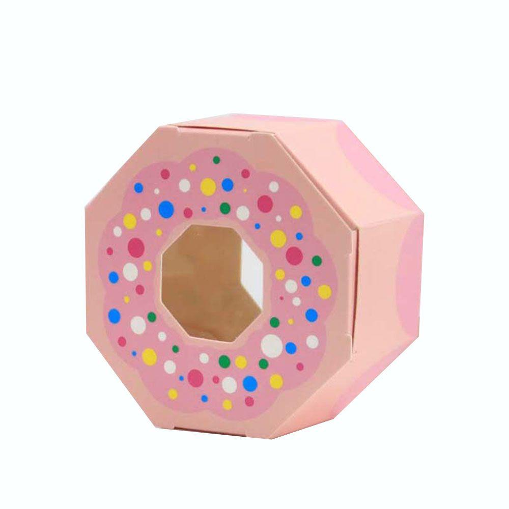 Wonder 10PCS Donat Candy Box Hexagon Dekorasi Pesta Hadiah Anak Perlengkapan Pernikahan Kemasan Coklat Case