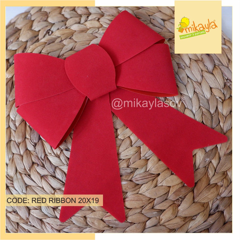 PITA NATAL/ REDRIBBON 20X19 MERAH/GROSIR  DEKORASI NATAL/ AKSESORIS NATAL/ DEKORASI NATAL