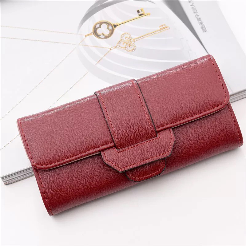 (27AN.ID) Dompet lipat panjang Wanita 00405 dompet Impor Murah Cantik Real Pic# dompet C8-#6 MERAH