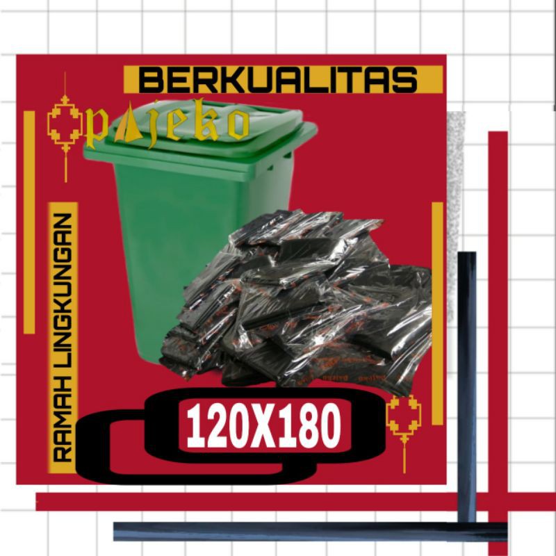 plastik sampah 120x180cm/kantong plastik hitam besar/40mikron