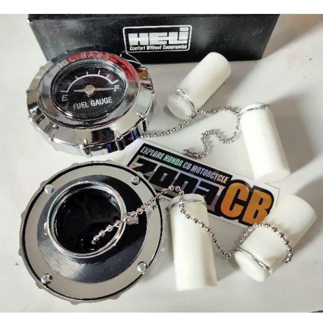 tutup tangki cb indikator terbaru helibars / tutup tangki heli bars 2in1 pengukur bensin set pelampu