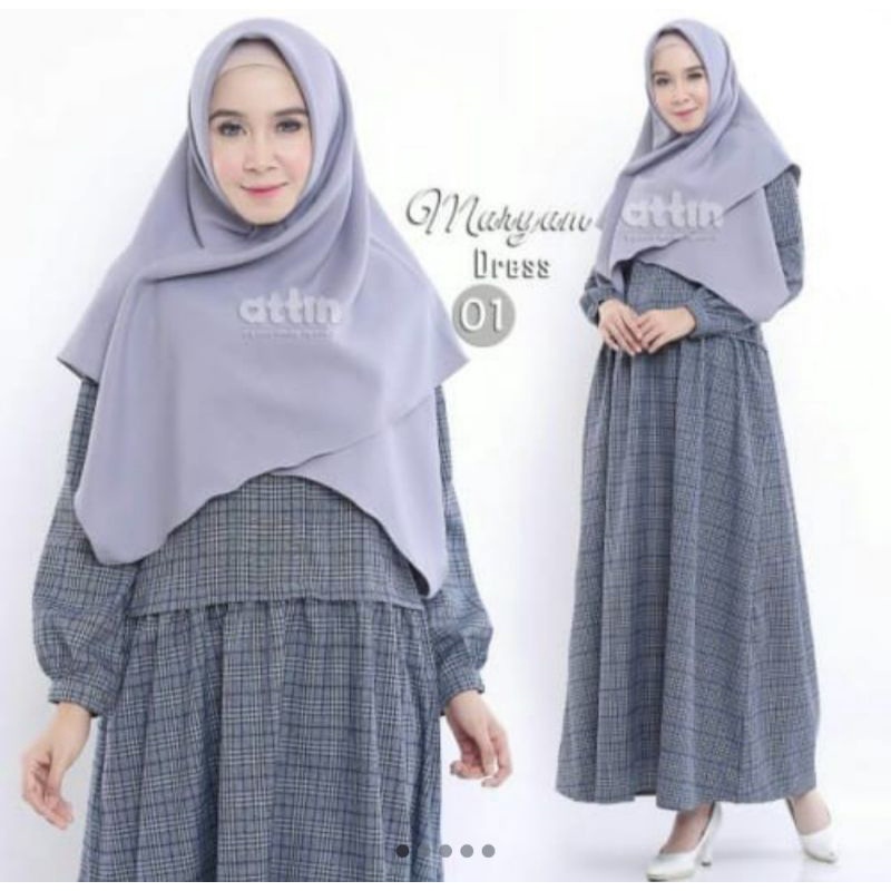 Gamis Maryam by Attin / Dress Maryam by Attin / Gamis Maryam by Attin warna Grey size L Preloved Like New