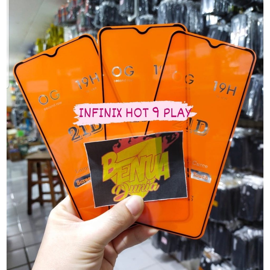 ANTI GORES KACA INFINIX HOT 9 PLAY - TEMPERED GLASS FULL LEM 9D TEMPERGLASS HOT 9 PLAY - BD