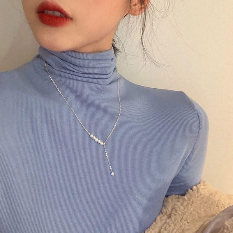 Arabella Korean Pearl Necklace Kalung Mutiara Tarik Ulur Rantai Korea