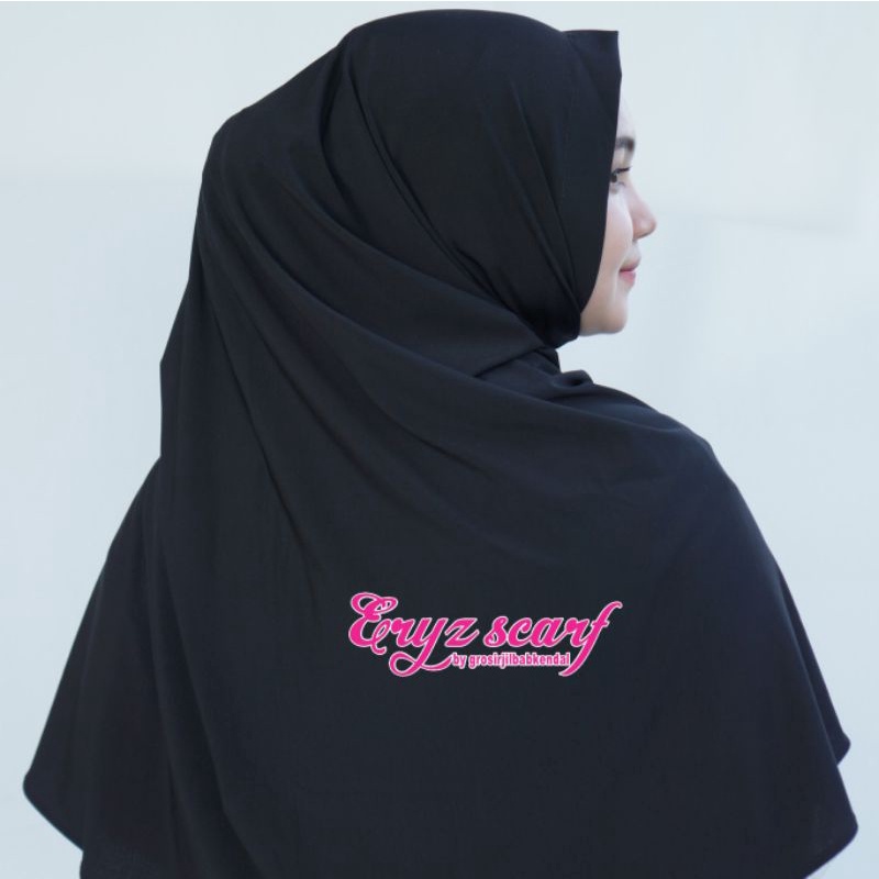 Bergo Shalwa Hijab Citra Kirana Jilbab Sport Instan Jersey Murah Kerudung Harian by Eryzscarf-Black