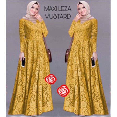Maxi Leza Baju Gamis Muslim Terbaru 2020 2021 Model Baju Pesta Wanita kekinian