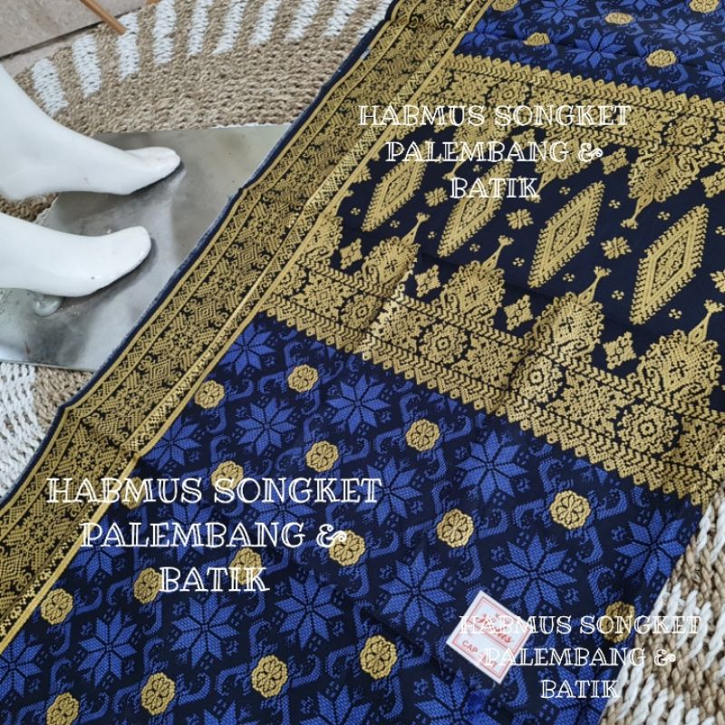 KAIN BATIK MOTIF SONGKET PALEMBANG NAVY