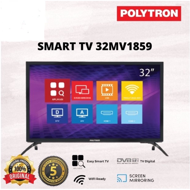 Polytron LED Smart TV 32&quot; Easy Youtube PLD 32MV1859 MolaTV Digital DVB-T2