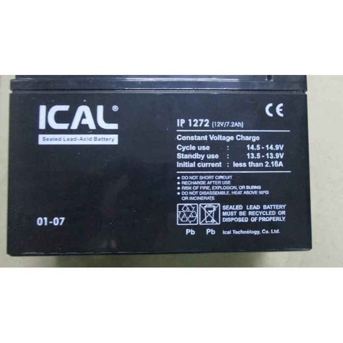 Baterai UPS ICAL IP 1272 12V 7.2 AH RESMI