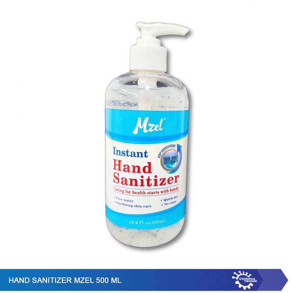 Hand Sanitizer Mzel 500 ml - Free Water 75% Alcohol Disinfectant Gel