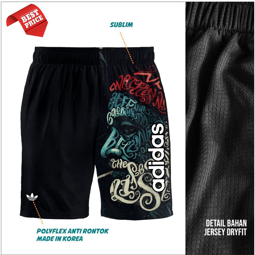 Celana Pendek Fashion Adidas- Celana Santai Olahraga Pria - Zipzip