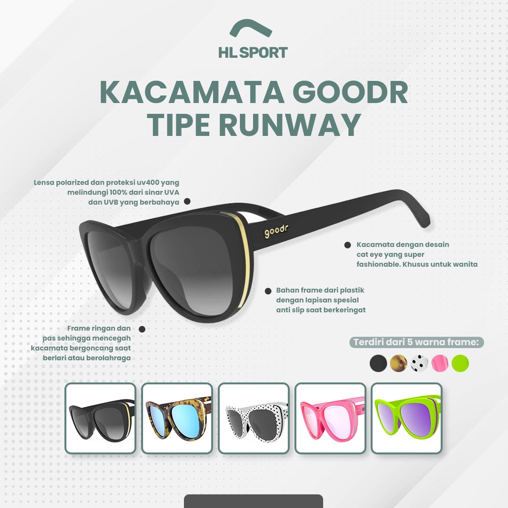 Kacamata GOODR RUNWAY Running Sunglasses Polarized Murah High Fashion  All Color