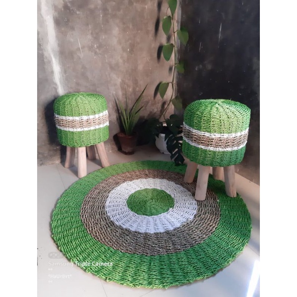 paketan stool kursi 2 buah/karpet 1