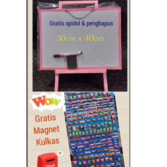

Papan tulis whiteboard anak dan kaki kayu