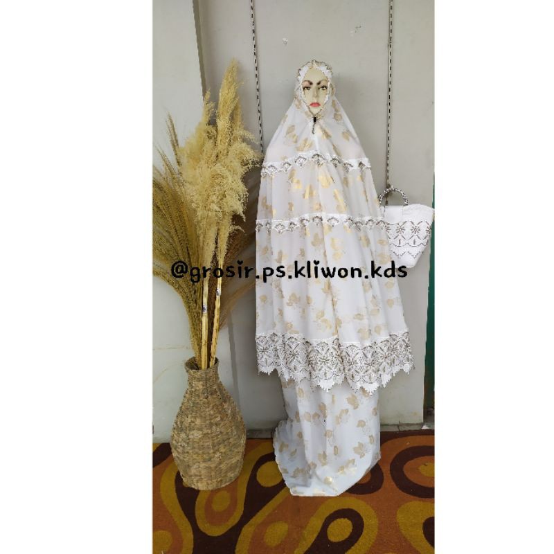 MUKENA DEWASA BORDIL RENDA PUTIH