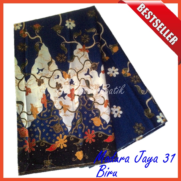 Kain Batik Pekalongan Primisima Halus Madura Jaya 31 Biru Unggul Jaya