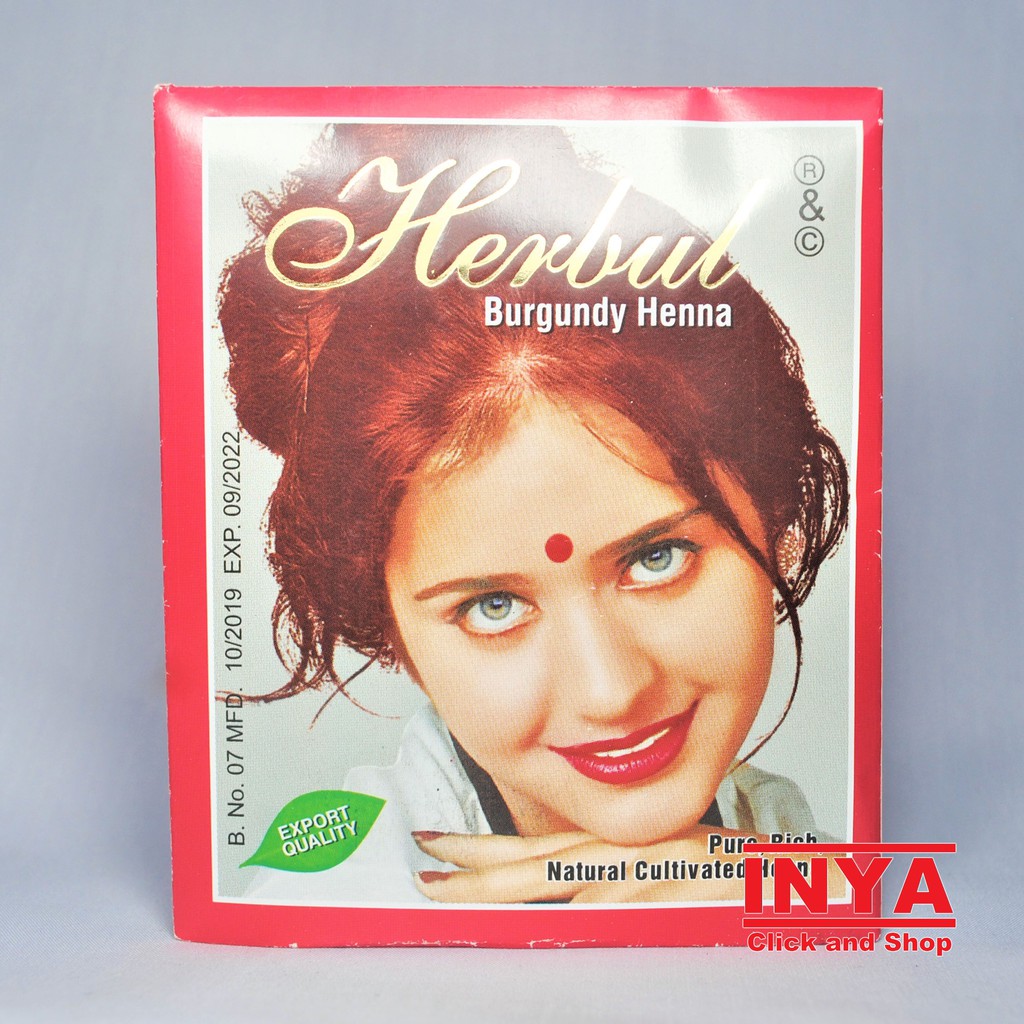 HERBUL BURGUNDY HENNA HAIR DYE  10gr Sachet - Semir Rambut