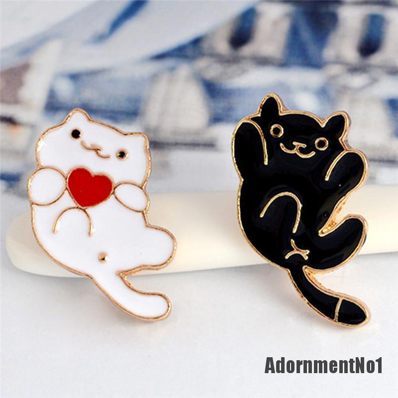 (Adornmentno1) 4pcs / set Bros Pin Enamel Desain Kartun Kucing Untuk Wanita