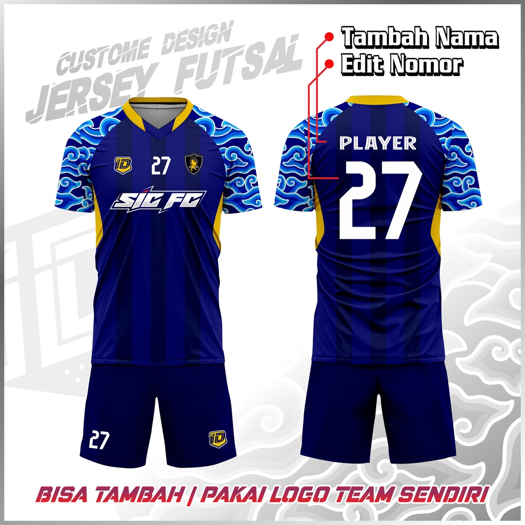 JERSEY BAJU FUTSAL STELAN BATIK AWAN BISA CUSTOME MOTIF SENDIRU
