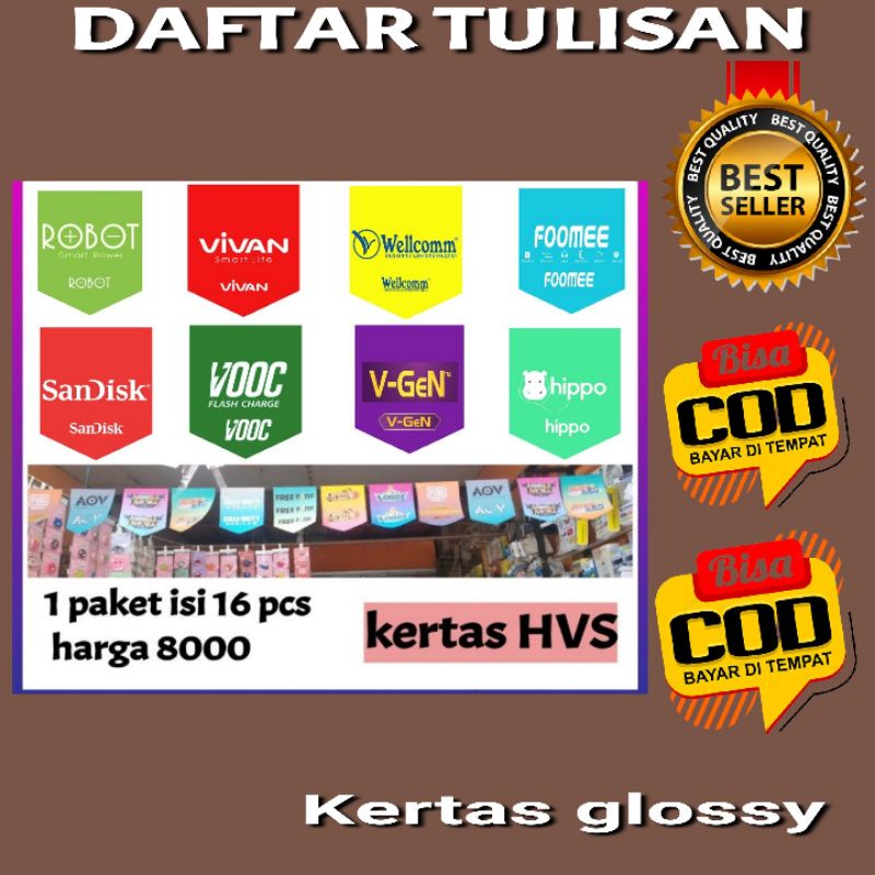 

1 set isi 16 pcs.. BANDERA BRAND ACCESORIES KONTER DAN PHONCEL b2