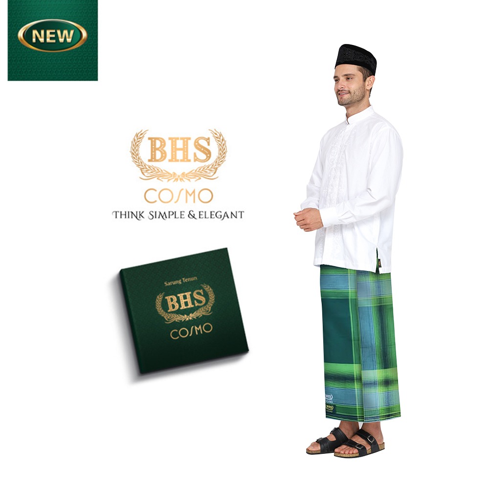 Sarung BHS Cosmo Kombinasi Warna Hijau Tua