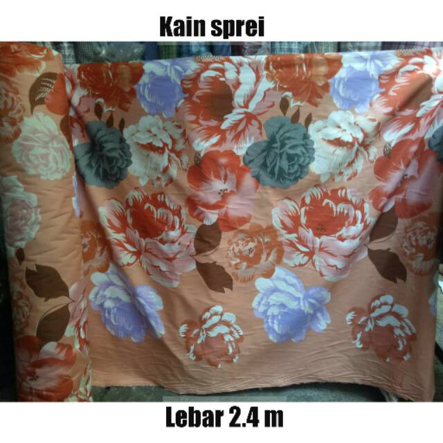 BAHAN KAIN SPREI MOTIF ABSTRACT ABSTRAK BUNGA mawar SALUR METERAN / SPREI VINTAGE METERAN