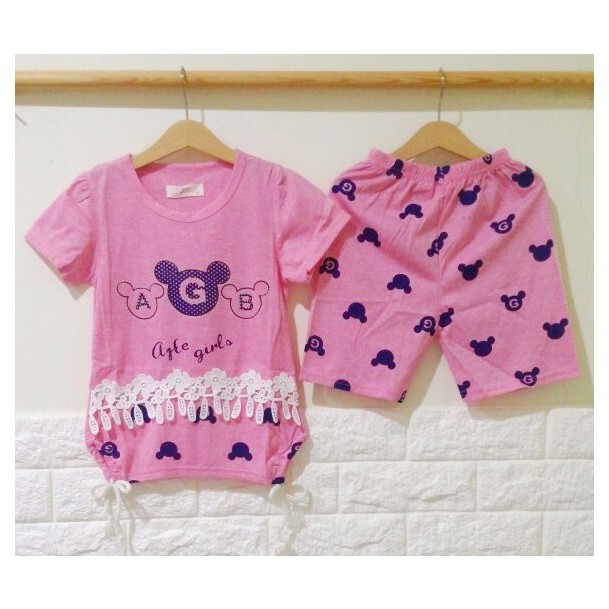 STKD293 - Setelan Anak Mickey Girls AGB Pink