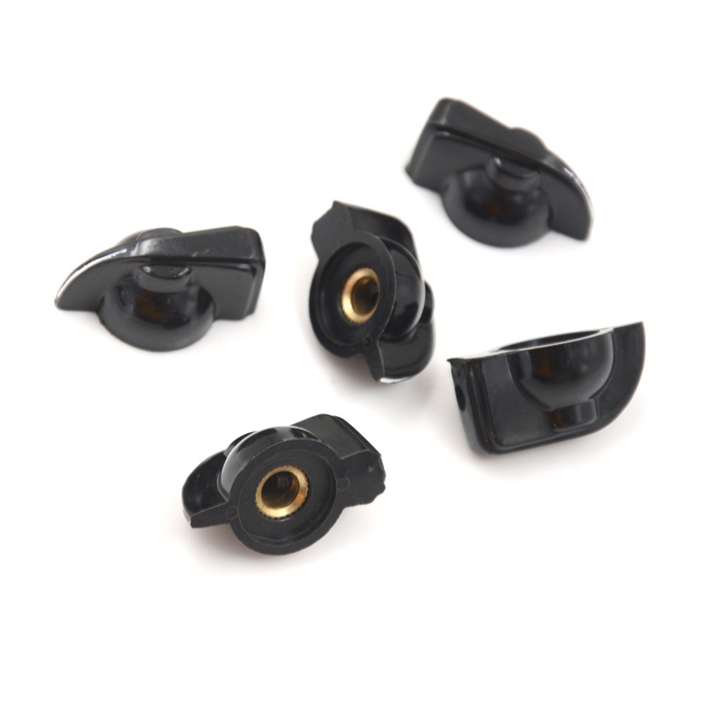 High cost performance 5Pcs 6mm Black Shaft Hole Dia bakelite Potentiometer Pot Pointer Knobs Caps