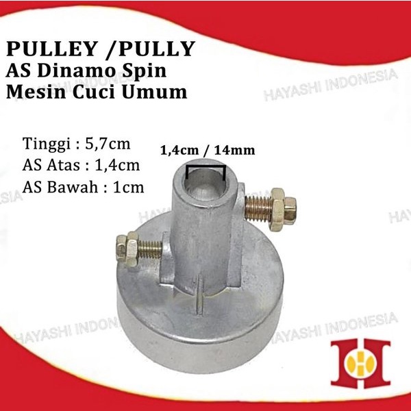 Tiang Pully Puly Puli Motor Spin Pengering Mesin Cuci AS 10 12 14 MM