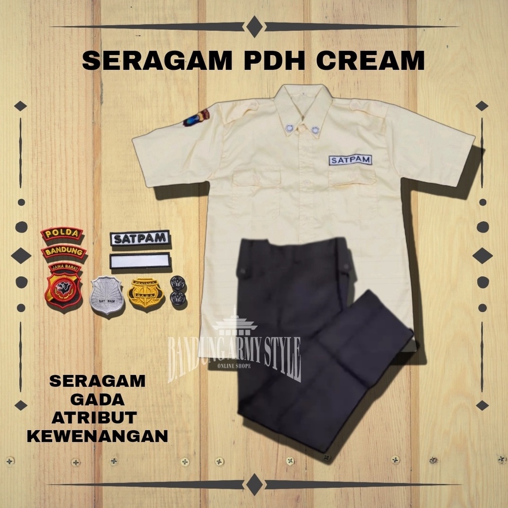 PDH SATPAM . PDH COKLAT SATPAM / PDH SATPAM CREM / SERAGAM PDL COKLAT / PDL SECURITY TERBARU