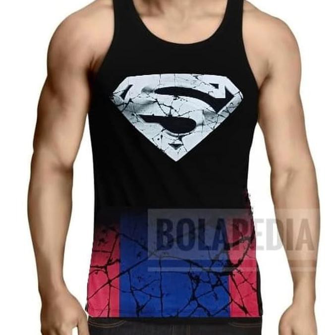 Kaos singlet SUPERMAN gym fitness training pria - bolaped