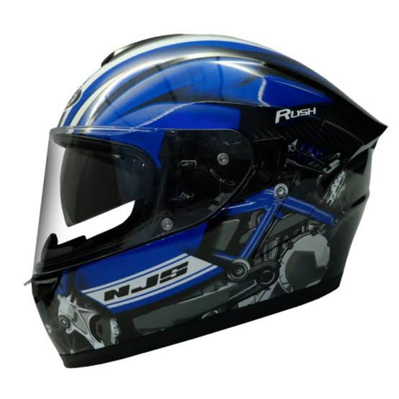 NJS ZX1 DV Rush Blue | Helm Full Face Double Visor Zx-1 Original sni