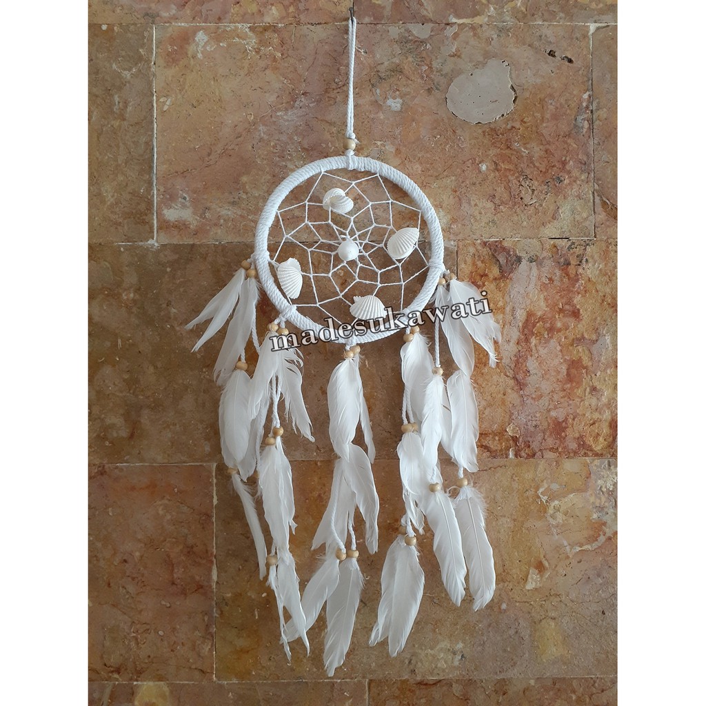 Dream catcher jaring kerang diameter 17cm panjang 58cm