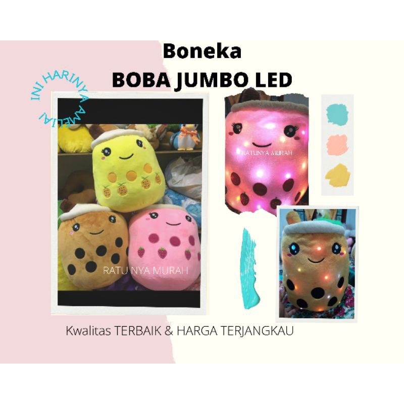 Boneka Boba LED JUMBO viral boneka Boba murah boneka Boba LED lampu boneka Boba lampu boneka Boba ju