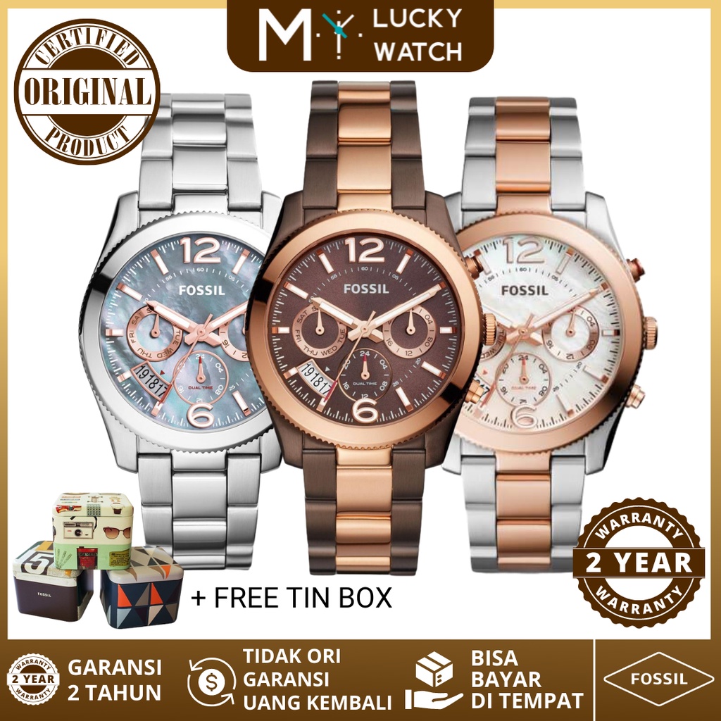 [ Original - Garansi 2 Thn ] Jam Tangan Wanita ES3880 ES4135 ES4284 Perfect Boyfriend Two Tone Stain