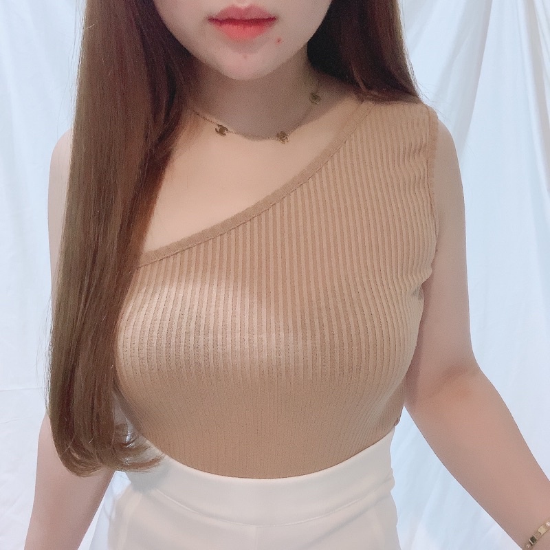 Ribbed One Shoulder Tank Top | Maimon Grosir